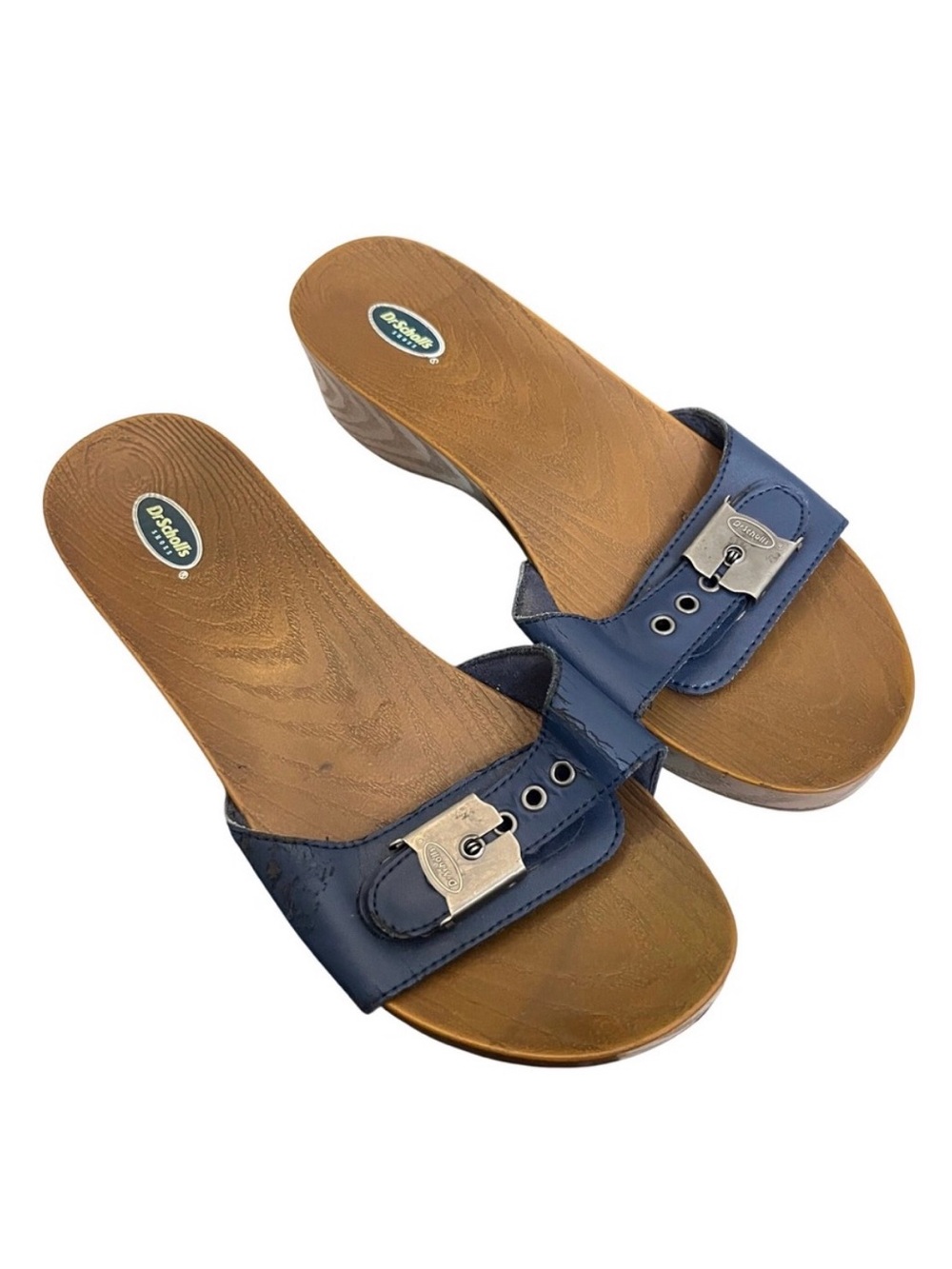 Dr. Scholl's Navy and Brown Mules